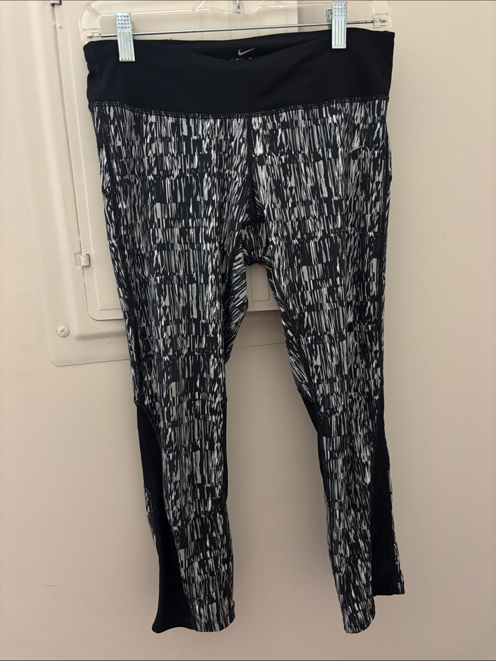 Nike Black & White Graphic Training Leggings medium cropped